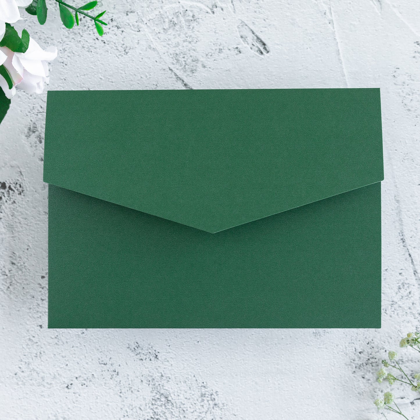 NingsPaper Pearl Emerald Green Triple Folded Wedding Invitation Pocket