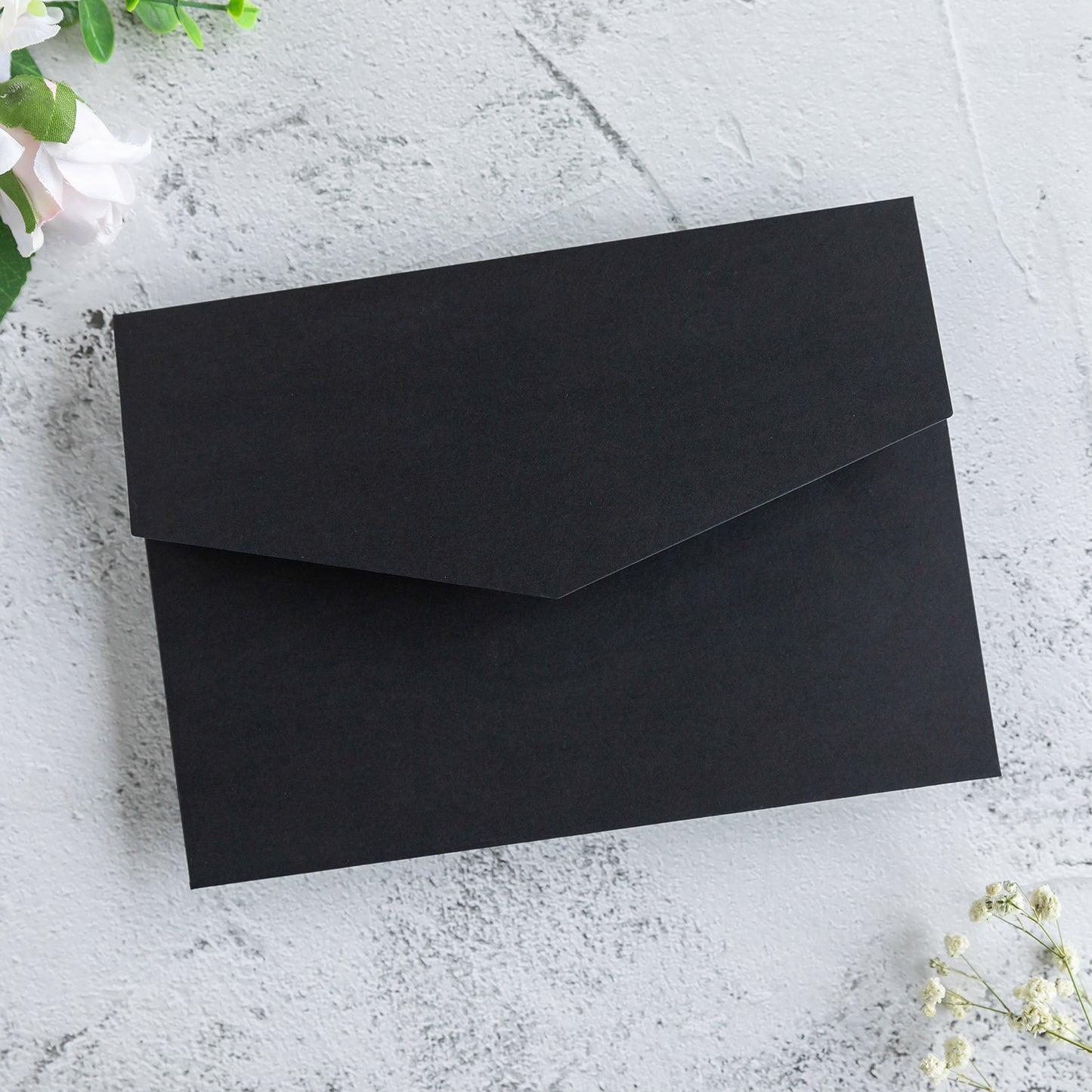 NingsPaper Black Triple Folded Wedding Invitation Pocket