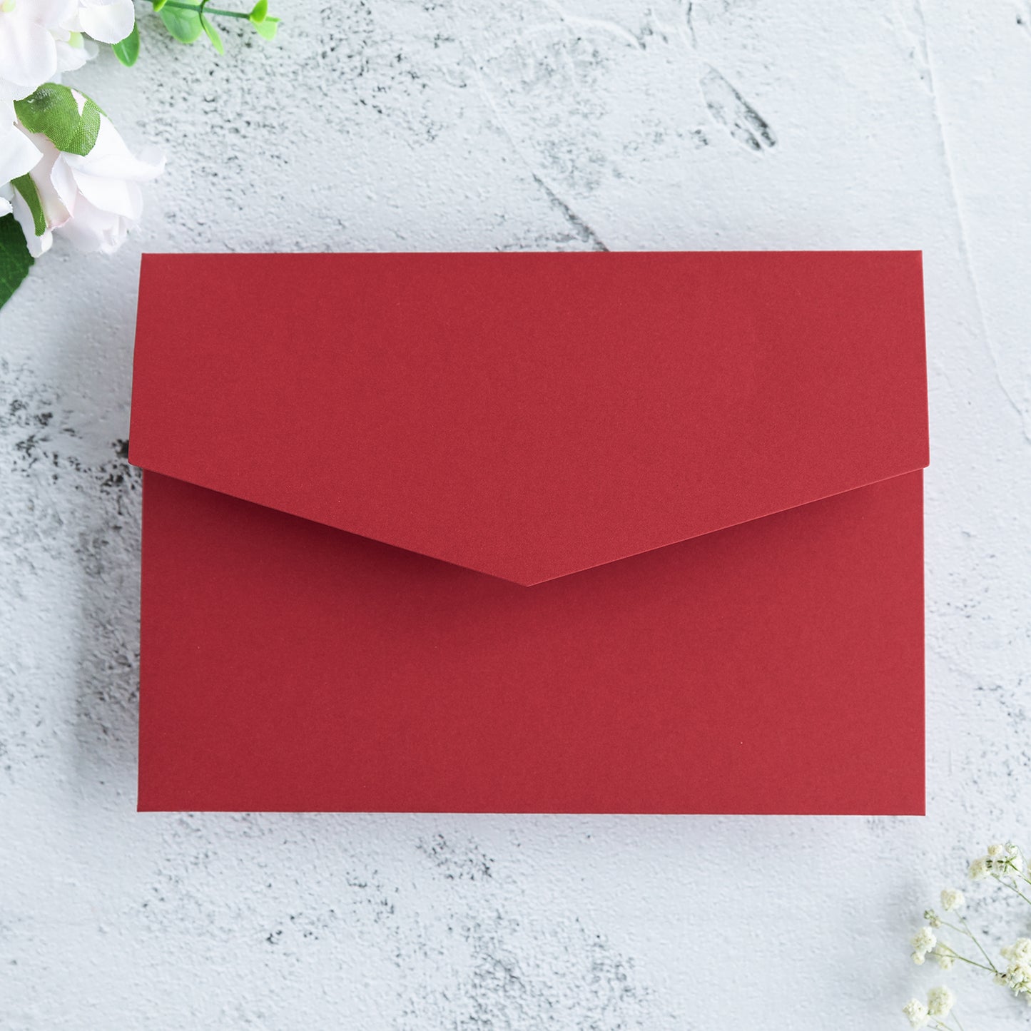 NingsPaper Red Triple Folded Wedding Invitation Pocket