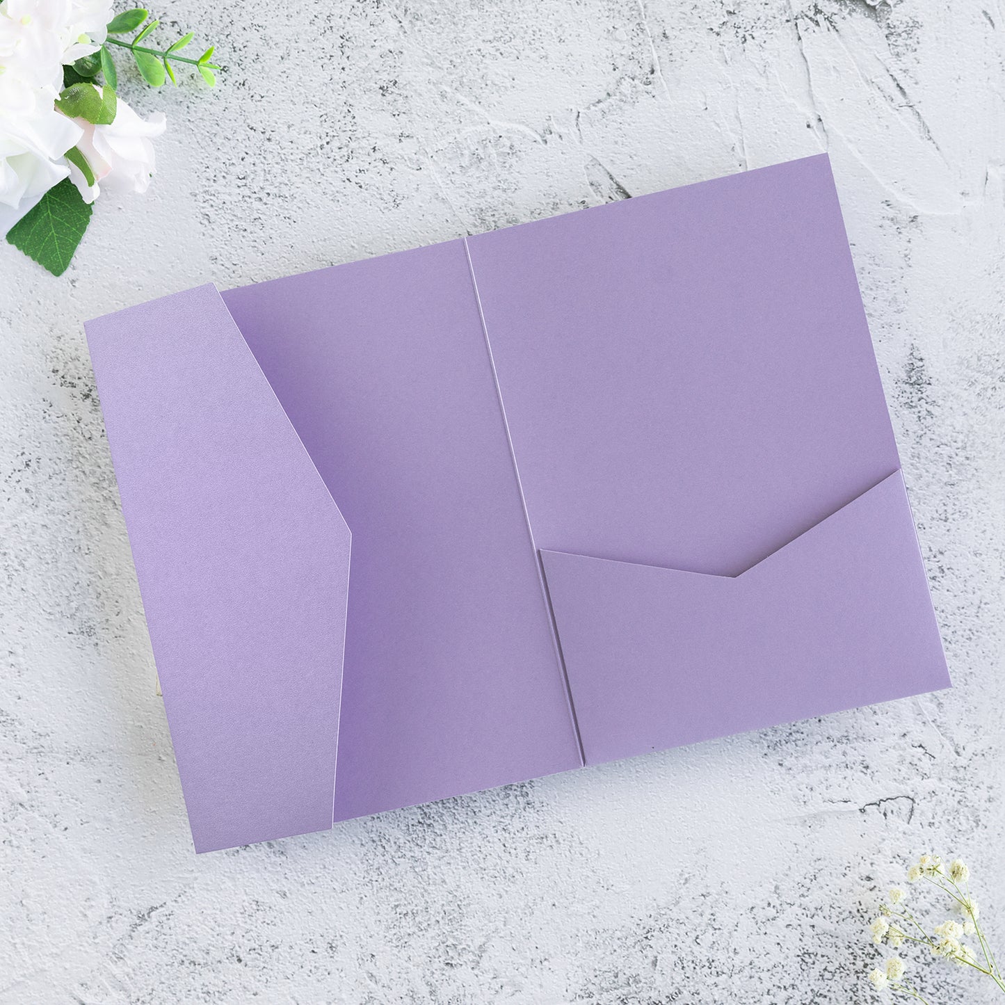 NingsPaper Lilac Triple Folded Wedding Invitation Pocket