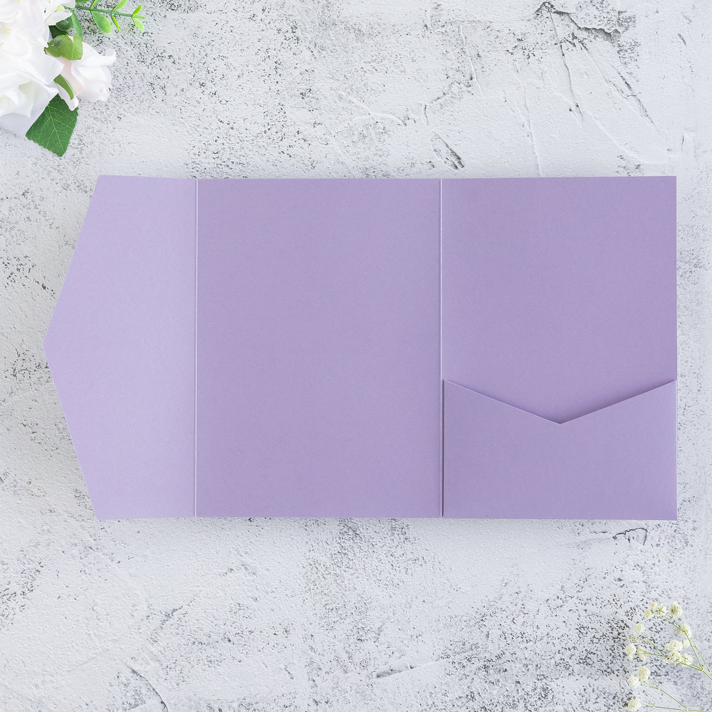 NingsPaper Lilac Triple Folded Wedding Invitation Pocket