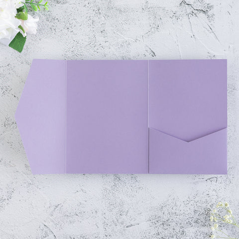 NingsPaper Lilac Triple Folded Wedding Invitation Pocket