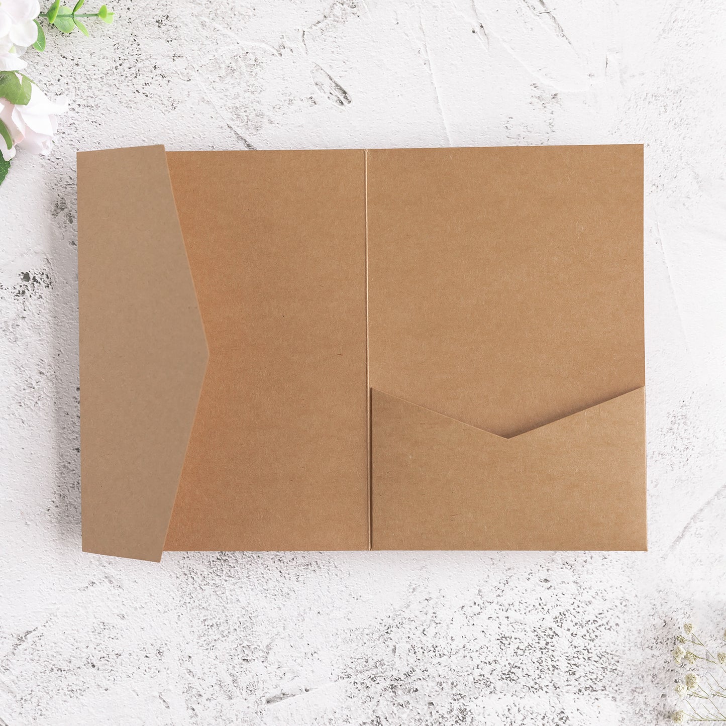 NingsPaper Kraft Triple Folded Wedding Invitation Pocket
