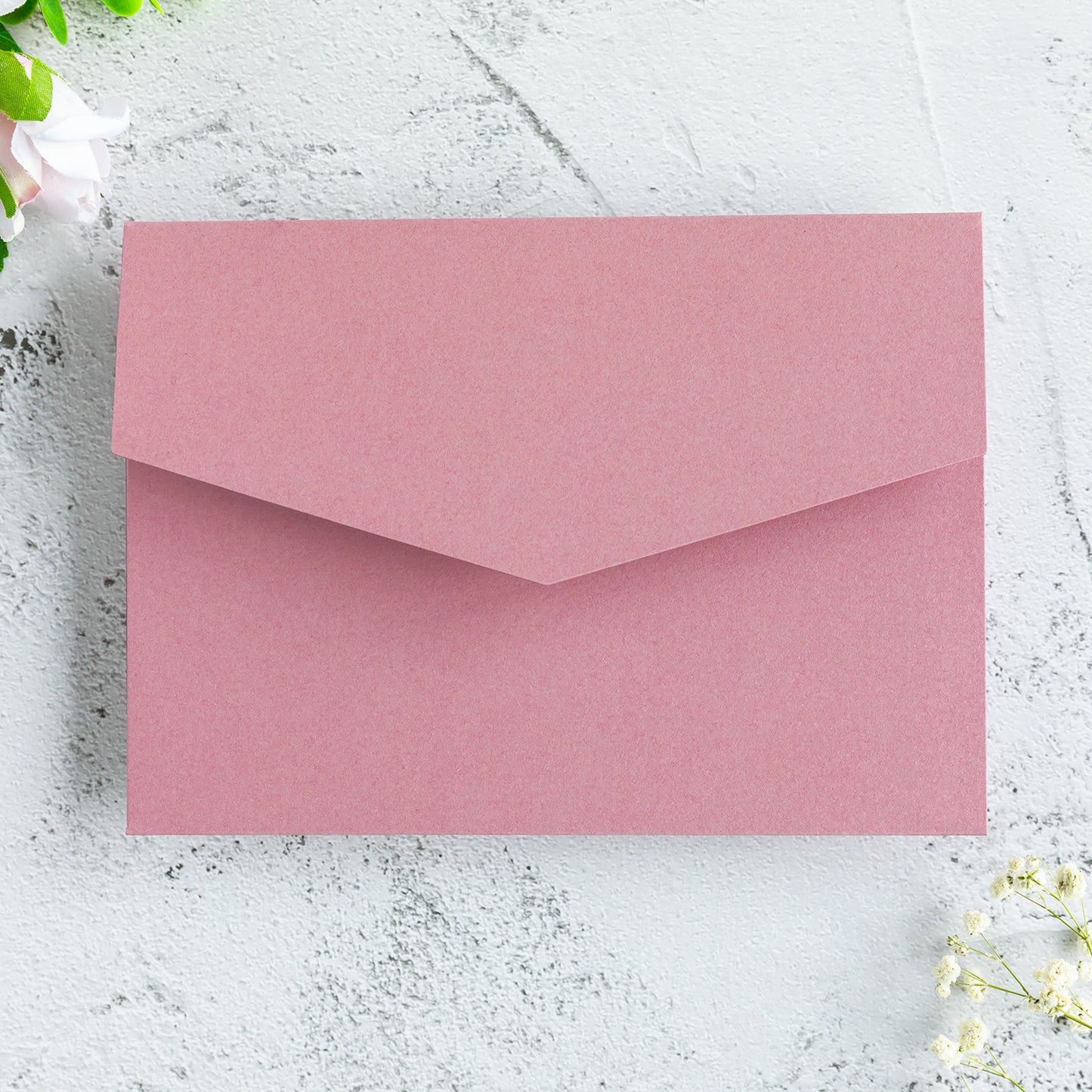 NingsPaper Dusty Rose Triple Folded Wedding Invitation Pocket