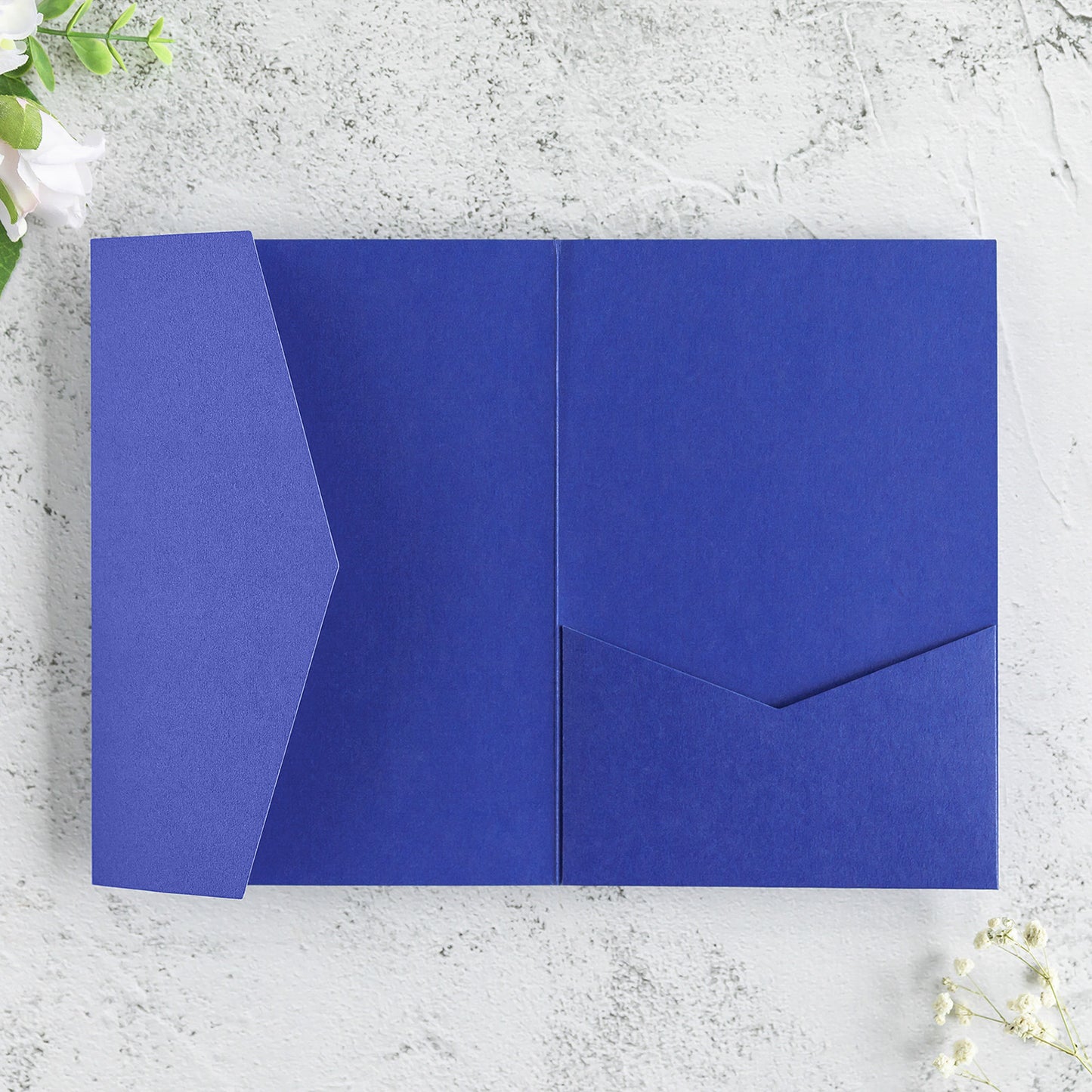 NingsPaper Royal Blue Triple Folded Wedding Invitation Pocket