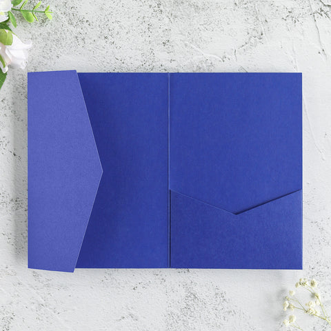 NingsPaper Royal Blue Triple Folded Wedding Invitation Pocket
