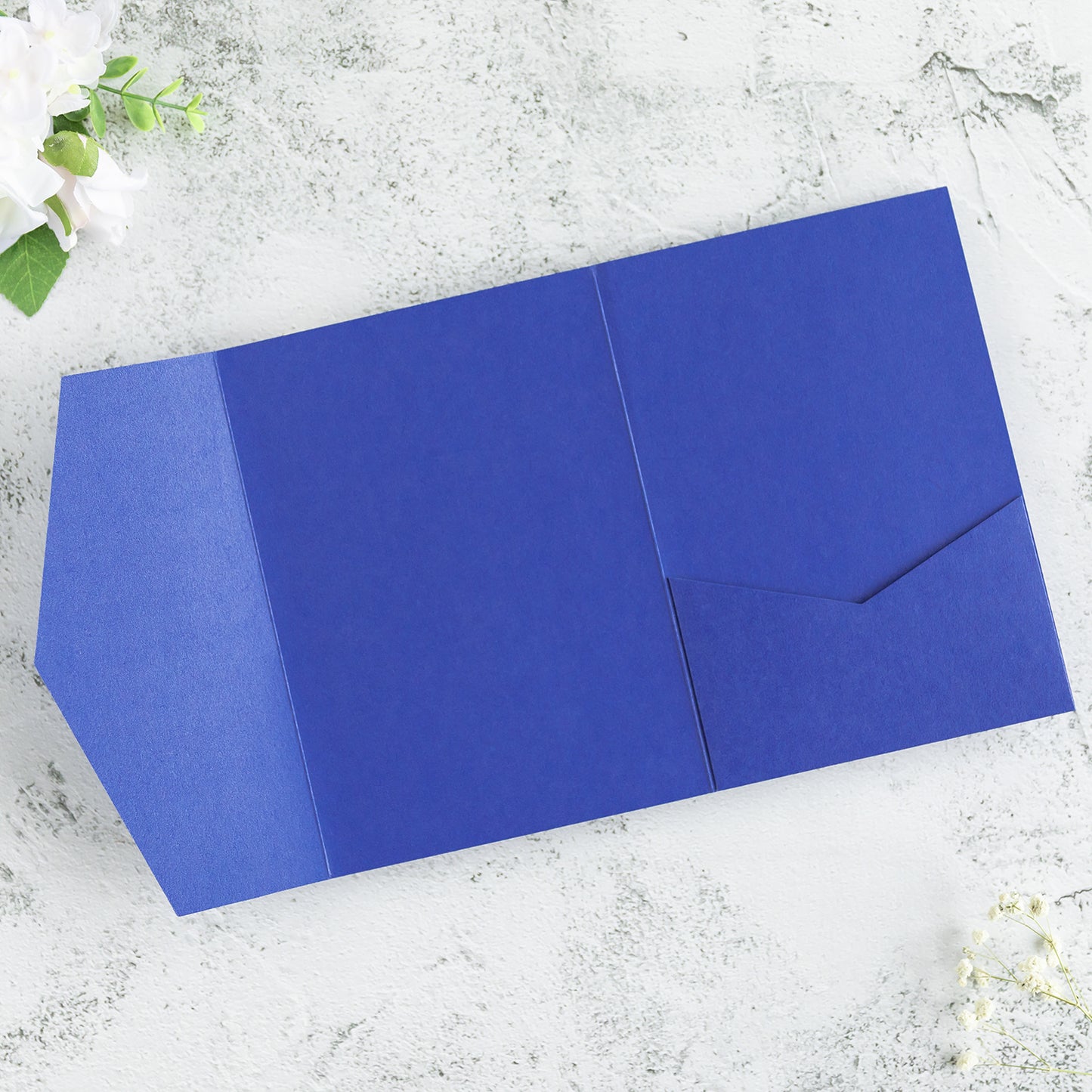 NingsPaper Royal Blue Triple Folded Wedding Invitation Pocket