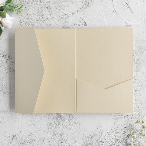 NingsPaper Champagne Triple Folded Wedding Invitation Pocket