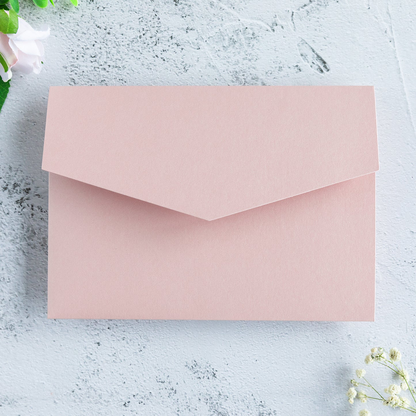 NingsPaper Blush Pink Triple Folded Wedding Invitation Pocket
