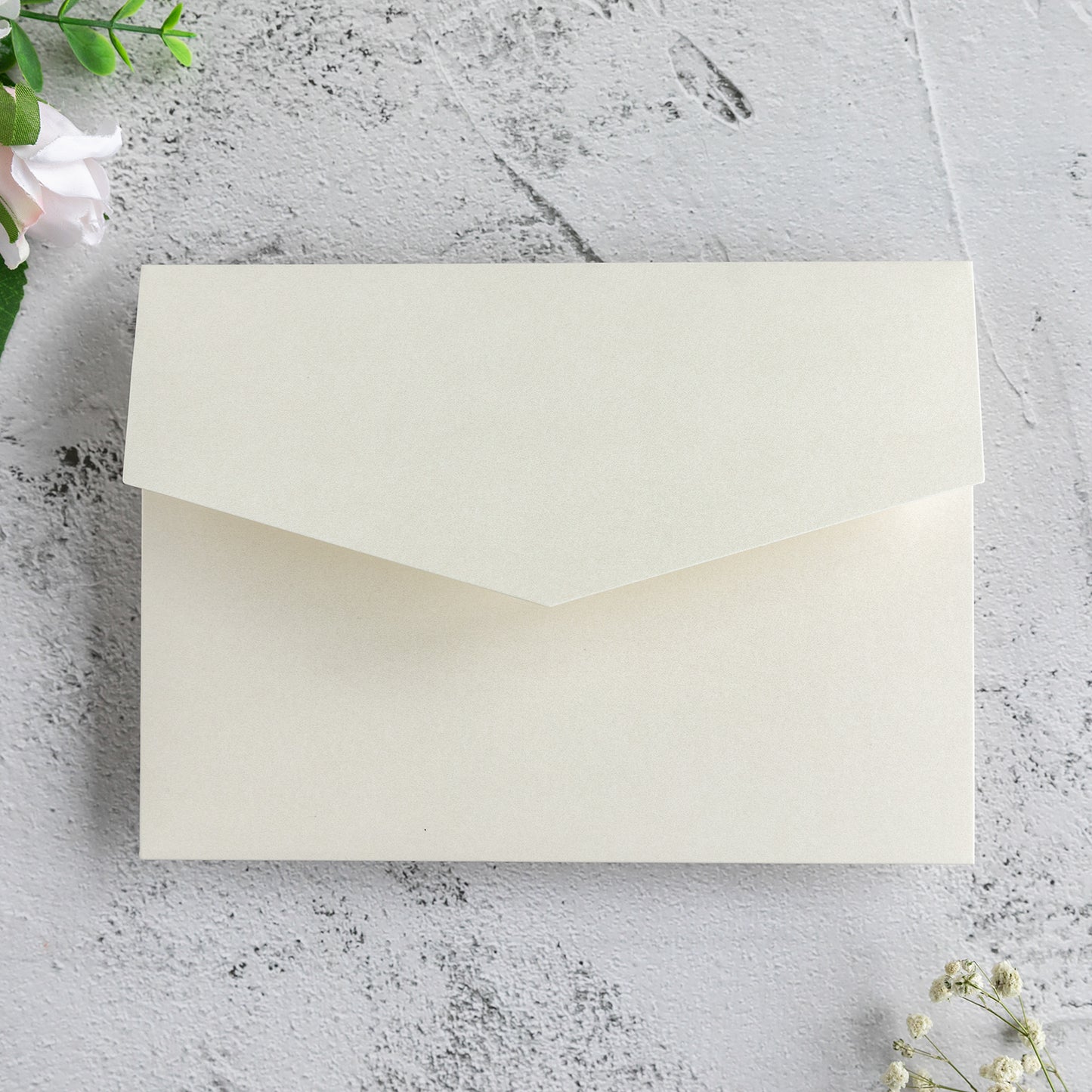NingsPaper Ivory Triple Folded Wedding Invitation Pocket