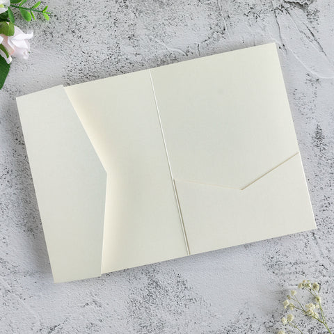 NingsPaper Ivory Triple Folded Wedding Invitation Pocket