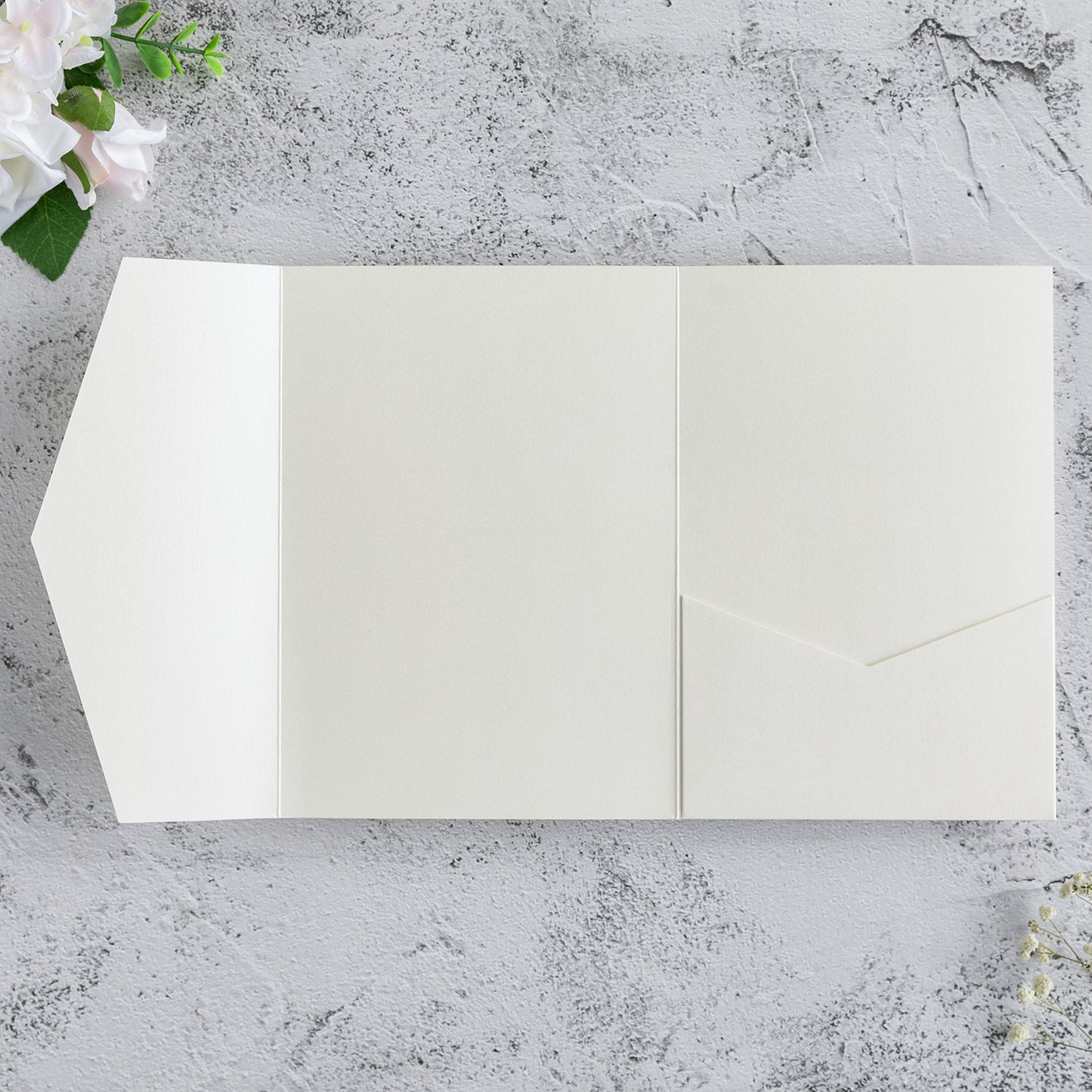 NingsPaper Ivory Triple Folded Wedding Invitation Pocket
