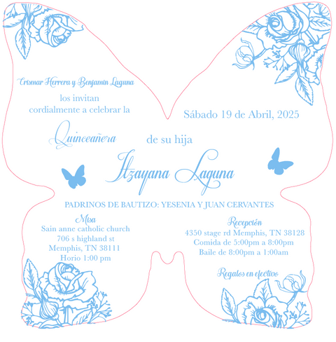 100 Pcs Mirror Butterfly Acrylic Invitation Cards with Outer Envelope