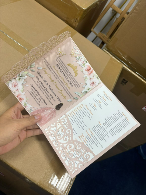 120 Pcs Clear Acrylic Invitation Cards with Outer Envelopes(SAMPLE)