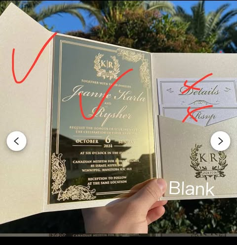 20 Pieces 1.5mm mirror Arcylic Invitations + blank invitation pocket