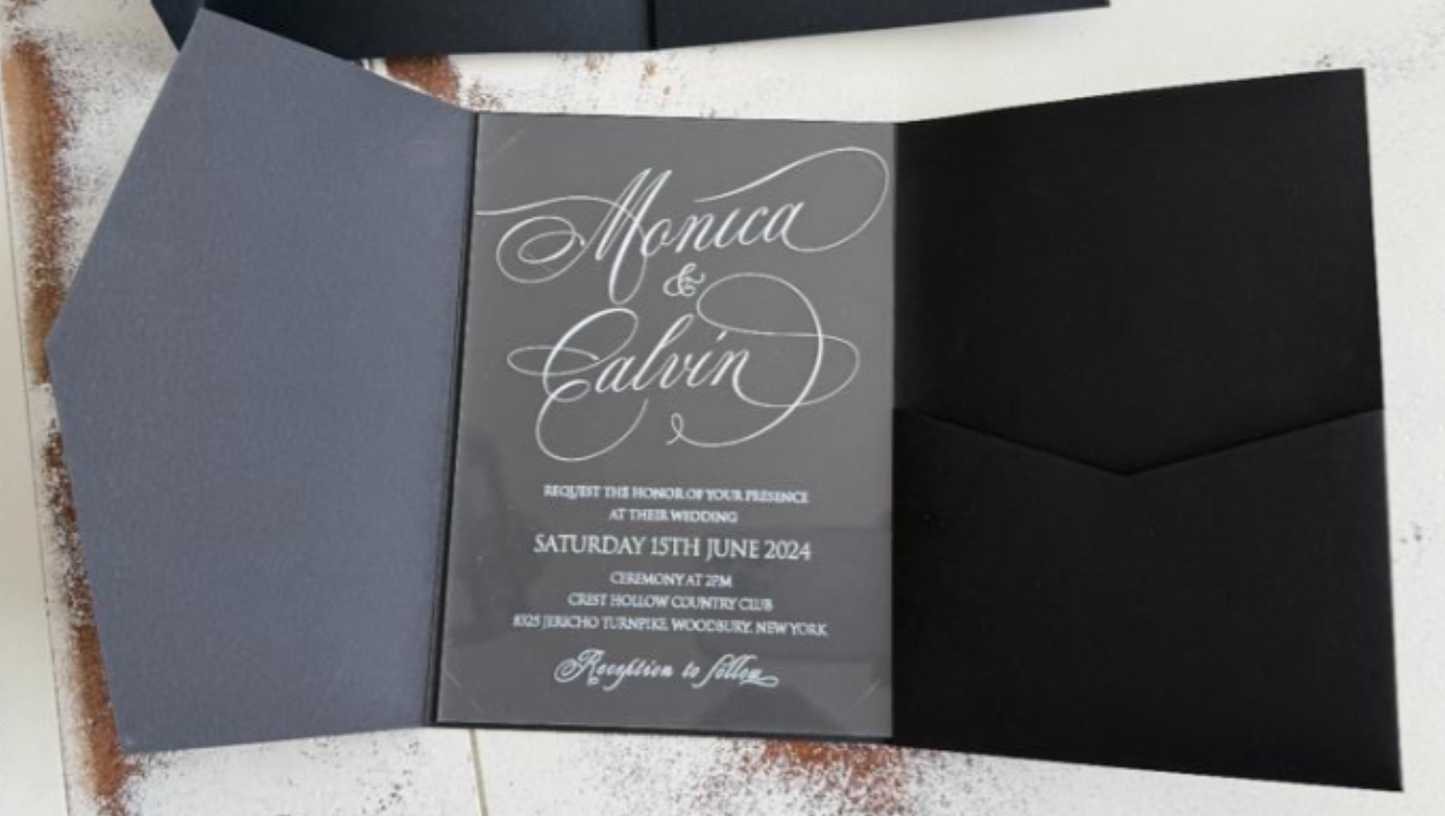 110 Pcs Laser Cut Tri-folder Invitation Cards