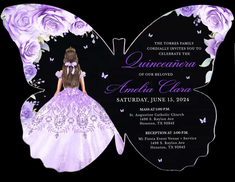 70 Pcs 1mm Clear butterfly Acrylic Invitation Cards with Outer Envelopes