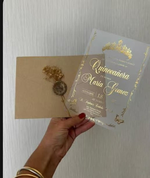 300Pcs Frosted Acrylic Invitation Cards With Outer Envelopes
