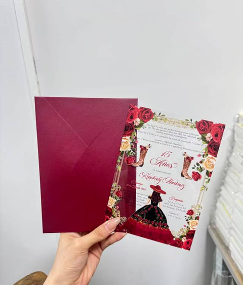 100 Pcs Clear 1 mm Acrylic Invitation Cards with Outer Envelopes