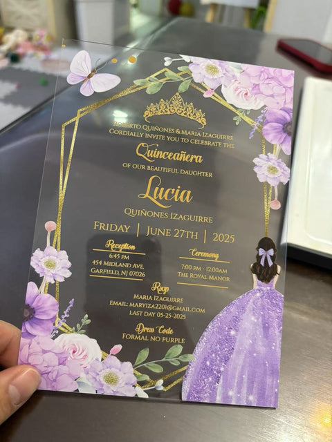 35 Pcs Clear 1 mm Acrylic Invitation Cards with Outer Envelopes