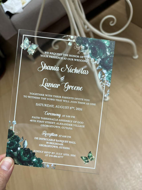 120 pieces Acrylic Invitation Cards + laser cut with Envleope