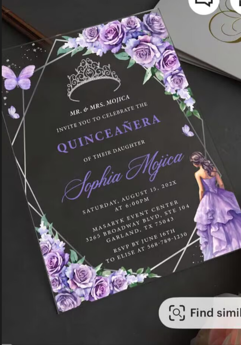 1mm Clear Arcylic Invitations with Envelope (sample)