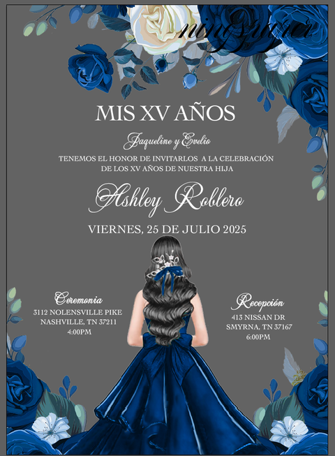 100 Pcs Royal Blue Acrylic Invitation Cards with Outer Envelopes