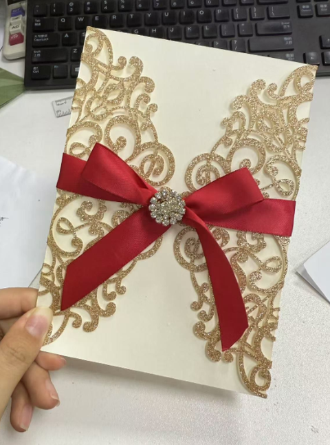 150 Pcs Acrylic Invitation Cards + laser cut card with Outer Envelopes+wax seal (final payment)
