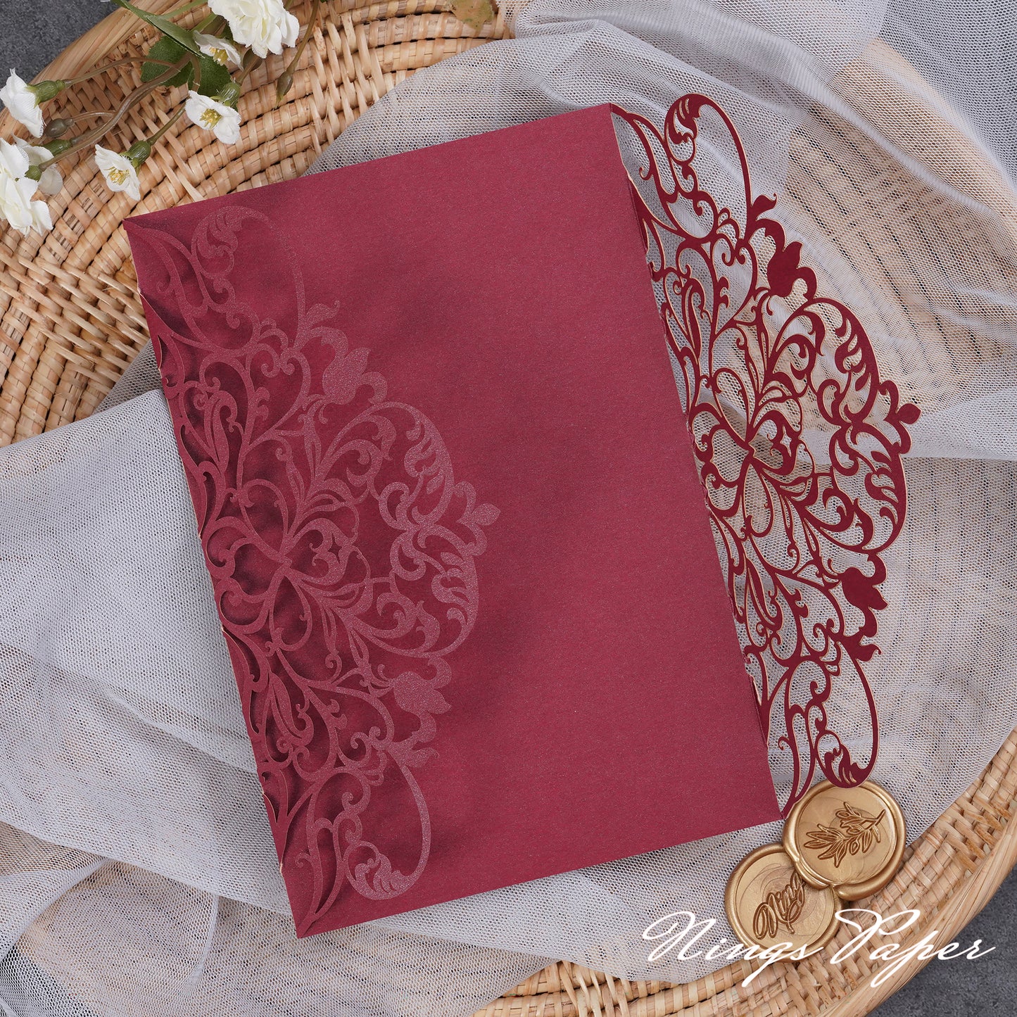 NingsPaper Multicolor Exquisite Lace Laser Cut Pockets Series WPL0179