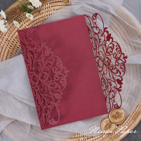 NingsPaper Multicolor Exquisite Lace Laser Cut Pockets Series WPL0179