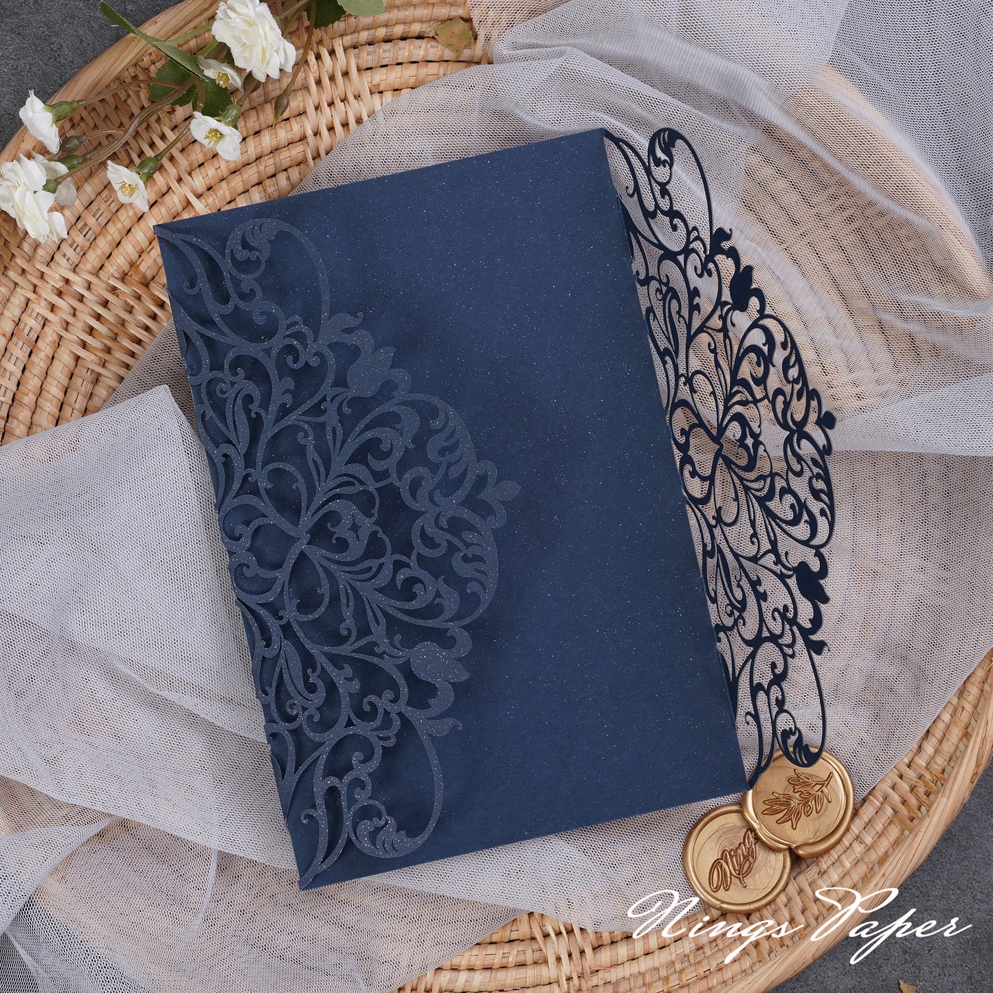 NingsPaper Multicolor Exquisite Lace Laser Cut Pockets Series WPL0179
