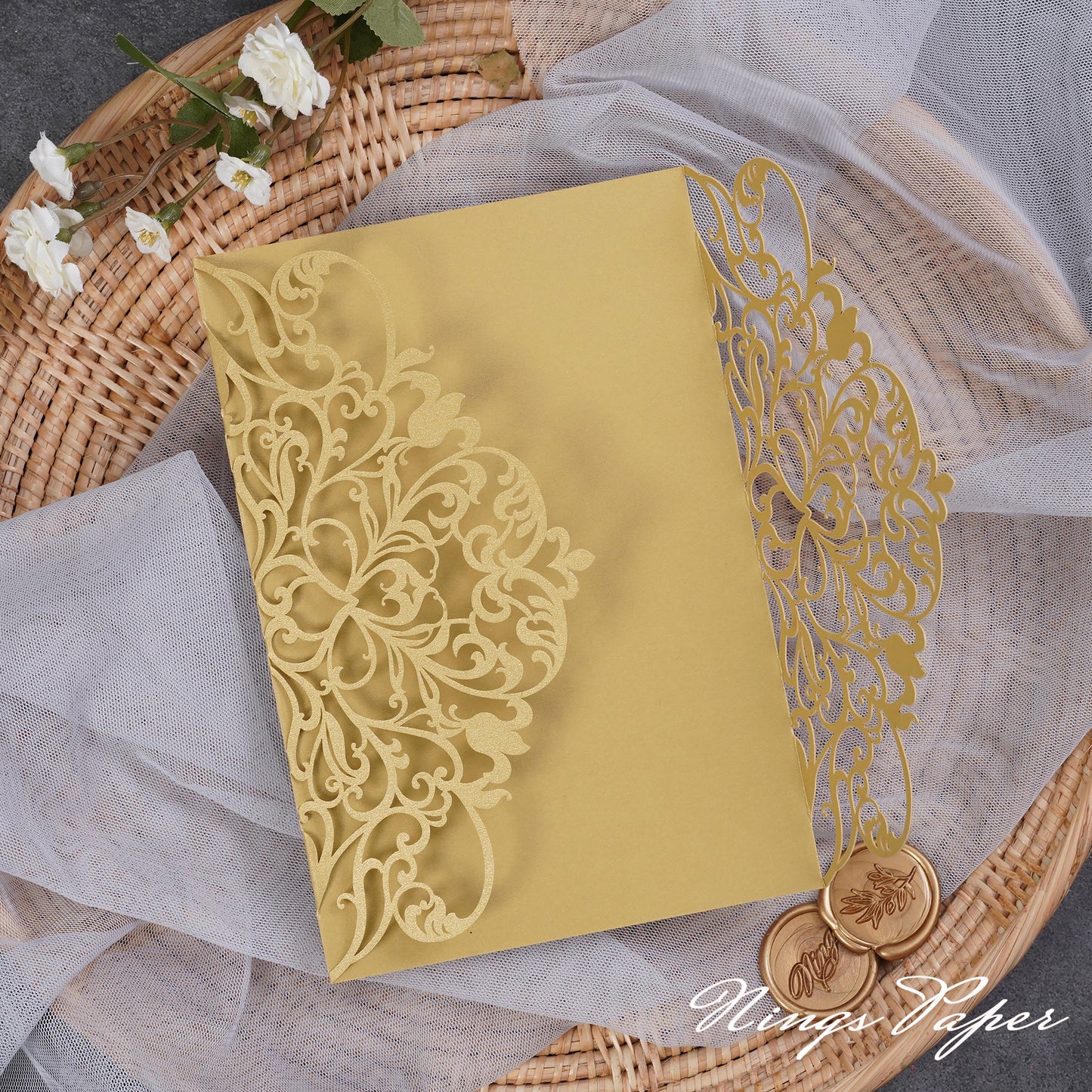 NingsPaper Multicolor Exquisite Lace Laser Cut Pockets Series WPL0179