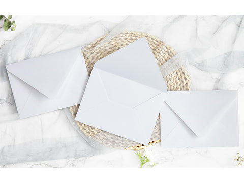 NingsPaper 50 Pieces Euro Flap White Envelopes for  Wedding Invitation Card