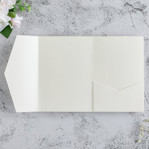 NingsPaper Ivory Triple Folded  Wedding Invitation Pocket