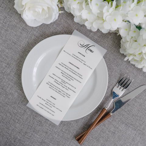 NingsPaper Vellum Wedding Menu