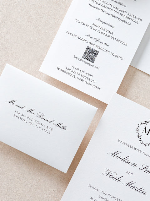 NingsPaper Ivory Liner Wedding Invitation Suite