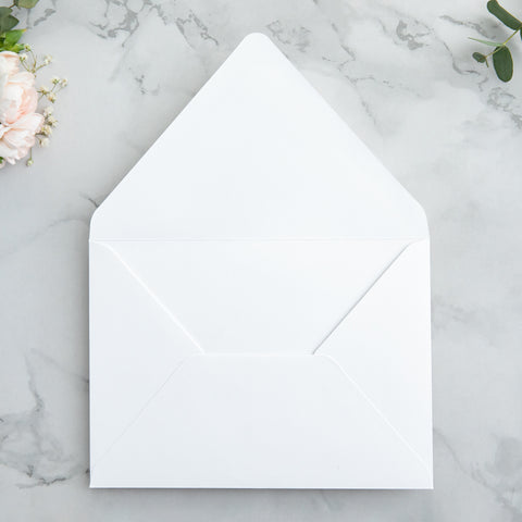 NingsPaper 50 Pieces Euro Flap White Envelopes for  Wedding Invitation Card