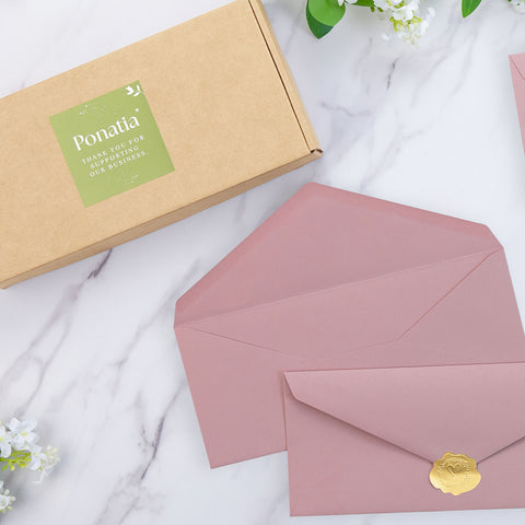 NingsPaper 50 Pieces #10 Business Envelopes, Dusty Rose 4-1/8 x 9-1/2 Inches