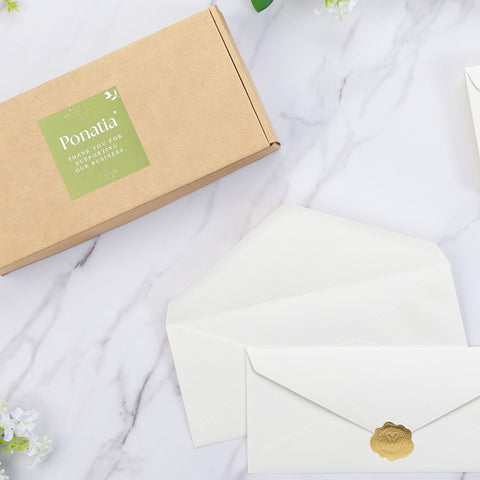 NingsPaper 50 Pieces #10 Business Envelopes, Ivory 4-1/8 x 9-1/2 Inches