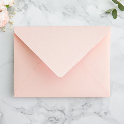 NingsPaper 50 Pieces  A7 Envelopes, Euro Flap Liner 5x7 Blush Pink Envelopes