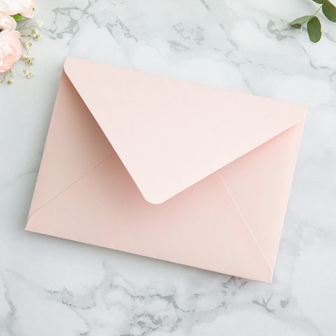 NingsPaper 50 Pieces  Blush Pink Liner Euro Flap Envelopes for  Wedding Invitation Card