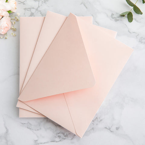 NingsPaper 50 Pieces  A7 Envelopes, Euro Flap Liner 5x7 Blush Pink Envelopes