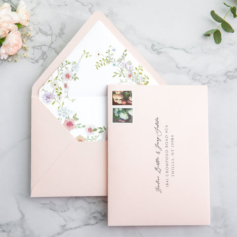 NingsPaper 50 Pieces  A7 Envelopes, Euro Flap Liner 5x7 Blush Pink Envelopes