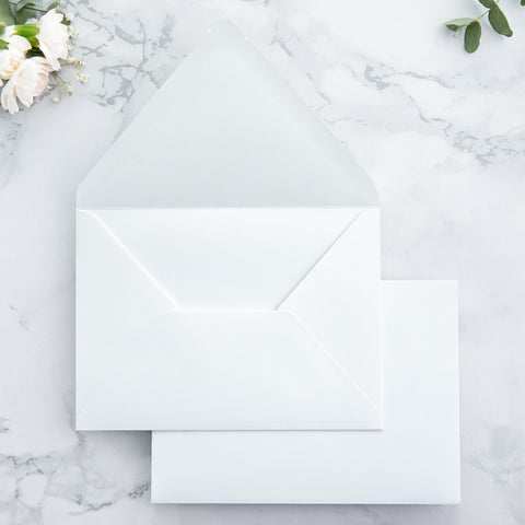 NingsPaper 50 Pieces Euro Flap White Envelopes for  Wedding Invitation Card