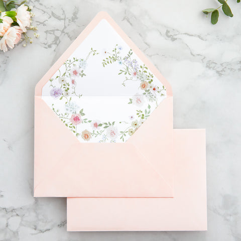 NingsPaper 50 Pieces  Blush Pink Liner Euro Flap Envelopes for  Wedding Invitation Card