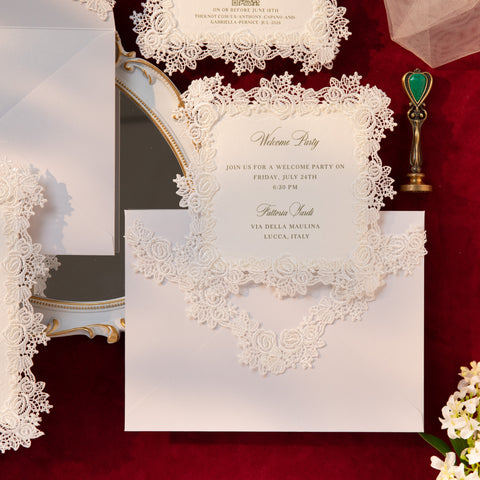 NingsPaper Lace Letterpress Wedding Invitation Suite