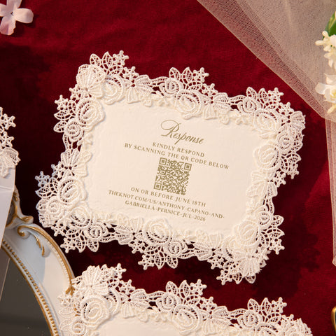 NingsPaper Lace Letterpress Wedding Invitation Suite