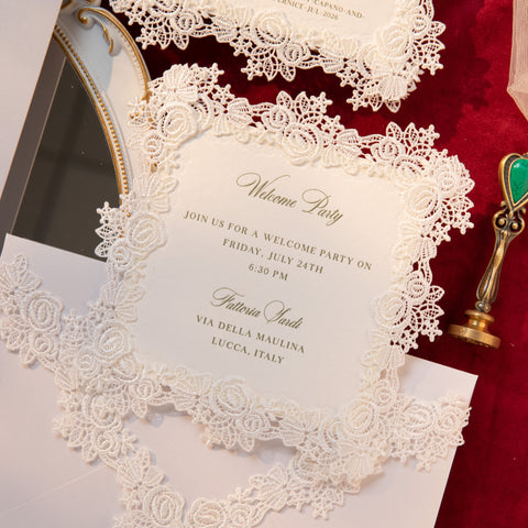 NingsPaper Lace Letterpress Wedding Invitation Suite