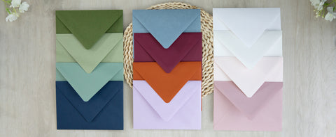 NingsPaper 50 Pieces Sage Green Floral Liner Euro Flap Envelopes for  Wedding Invitation Card