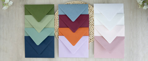 NingsPaper 50 Pieces Ivory Wild Flowers Liner Euro Flap Envelopes for  Wedding Invitation Card